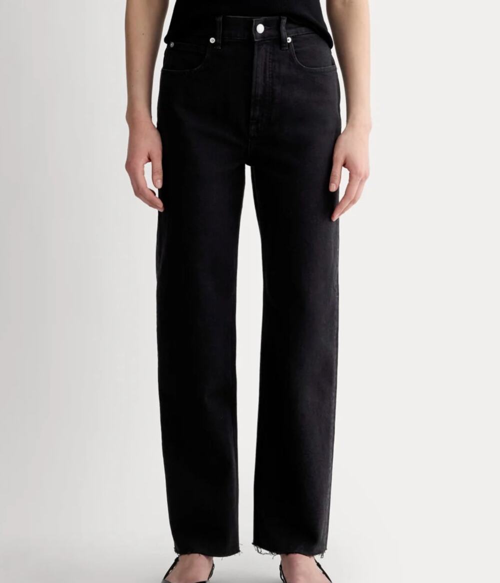 EVERLANE The Way High Straight Leg Jeans Black 27